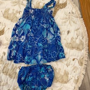 Blue Ginger Hawaiian dress with bloomers
